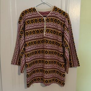 VINTAGE Multicolor Patterned 3/4 Bell Sleeve sweater
